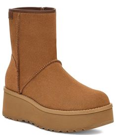 UGG Cityfunc Mid Suede Platform Wedge Booties | Dillard's Mid Fashion, Platform Wedge, Dillard's, Famous Brands, Platform Wedges, Womens Uggs, Fashion Classy, Fashion Boots, Wedges