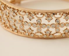 Diamond studded bangle Diamond Bangles Designer Latest, Latest Jewellery Designs, Studded Bracelet, Exotic Jewelry, Designer Diamond Jewellery, Jewellery For Women, Jewellery Sketches, Bangles Jewelry Designs, Gold Bangles Design