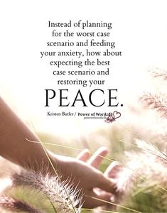 a woman's hand reaching for the grass in front of her with a quote about peace