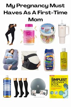 pregnant woman's must haves as a first - time mom, including breast milk, diapers and baby products