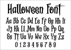 the font and numbers for halloween font