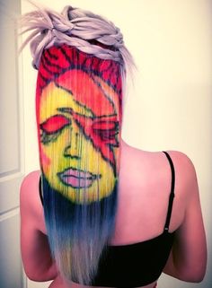 Hair Graffiti For Blonde Hair Cool Hair Designs, Exotic Hairstyles, Hair Print, Haircut Inspo, Creative Hairstyles, Stenciling