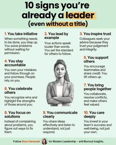 the 10 signs you're already a leader even without a title in this poster