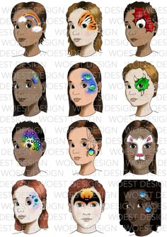 This listing is for a DIGITAL DOWNLOAD face painting design board featuring 12 fast designs for those events where the line only seems to get longer! It is designed for face painters: simply print and display! Please be aware: this is a digital download, NOT a physical item. When you buy this listing, you will immediately be able to download the files. In the download, you will find the following: 1. An overview PDF with all 12 designs, suitable for printing at A3 2. Zip files containing the 12 Simply Face Painting Ideas, Crayon Face Painting, Quick Easy Face Painting, One Eye Face Paint Designs, Fast Face Painting Designs, Crown Face Paint, Kids Face Painting Easy, Disney Face Painting