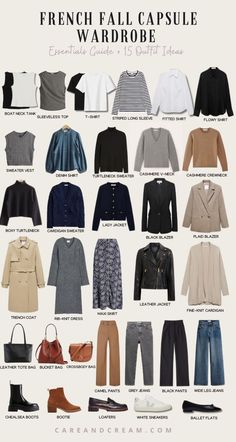 French Chic Fall Outfits, Parisian Style Over 40 Chic, French Autumn Capsule Wardrobe, Simple Chic Wardrobe, French Classy Outfits, Business Casual Capsule Wardrobe Fall, French Fall Outfits Casual, French Style Autumn Outfits, London Vacation Outfits Fall