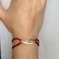 For More Info & Discount: Https://Elarafae.Com/Products/Gold-Angel-Wing-Bracelet Angel Wing Bracelet, Gold Angel Wings, Gold Angel, Angel Wings, Womens Jewelry Bracelets, Red Gold, 18k Gold, Angel, Women Jewelry