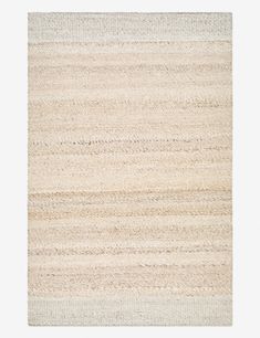 an area rug with white and beige stripes