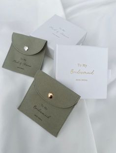 the bridesmaid and groomsmid cards are in their envelopes