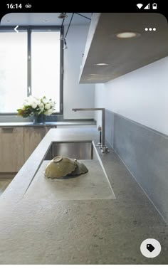 a pair of shoes sitting on top of a kitchen counter next to a sink under a window