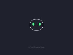 an image of a black background with green eyes and the words, all about character design