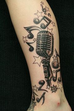 #BEAUTY ,#REALATIONSHIPS #Fashion #Outfits #SUMMER Outfits #Animals Music Lover Tattoo, Microphone Tattoo, Best Leg Tattoos, Text Tattoo, Leg Tattoo Men