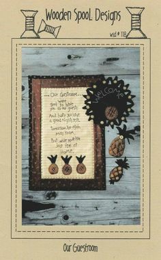 a cross stitch pattern with pineapples on it and the words, wood spool designs