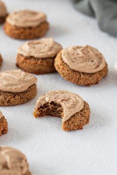 some cookies with frosting on top of them