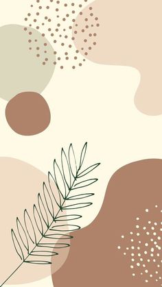 an abstract background with leaves and dots