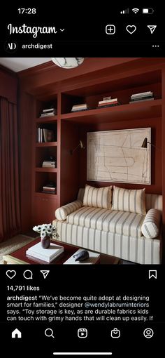 a living room filled with furniture and bookshelves