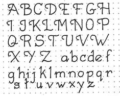 an old fashioned type of handwriting with dots and lines on the upper half of it