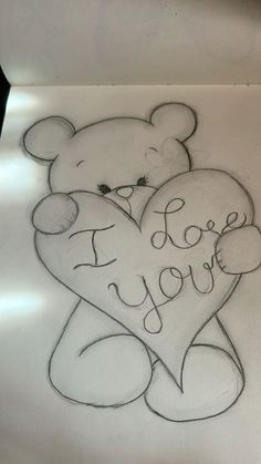 Easy Drawings For My Boyfriend, What To Draw For Boyfriend, I Love You Teddy Bear, Love Pics Drawings, Simple Kissing Drawing, Drawings For Bf Ideas, Drawing For Bf Boyfriends, Cute Drw, Drawing For My Bf