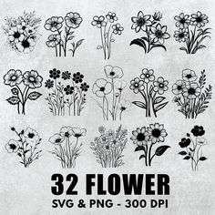 flowers svg and png - 300 dpi clipart example for commercial use