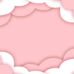 a pink and white background with clouds in the sky, as if it were cut from paper