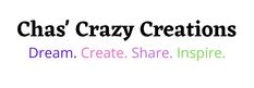 the words chas'crazy creations are in different colors