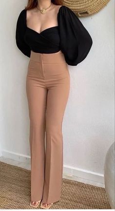 Chique Outfit, Fasion Outfits, Chique Outfits, Everyday Fashion Outfits, Casual Day Outfits, Designer Dresses Casual, Quick Outfits, Classy Work Outfits, High Waist Pants