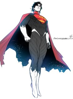 a drawing of a man in a superman suit with his hands on his hipss