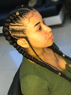 Trança boxeadora Feed In 2 Braids, 2 Braid Hairstyles For Black Women, Two Braid Hairstyles, Short Box Braids, Big Box Braids Hairstyles, Feed In Braids Hairstyles, Goddess Braids Hairstyles, Braided Cornrow Hairstyles, Protective Hairstyles Braids