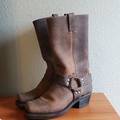 New Without Tags. These Frye Boots Have Been Worn A Few Times In The House. Never Worn Outside. Frankly, I Am Not Patient Enough To Break Them In! Approximate Measurements: Shaft Height: 11" Heel Height: 1.75" Some Scuffs On Leather (See Photos) Rugged Rubber Sole Smoke-Free Home. Fall Thrift, Frye Harness Boots, Thrift Inspo, Fall 24, Harness Boots, Frye Boots, Frye Shoes, Shoes Heels Boots, Shoes Women Heels