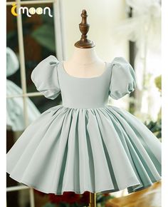 Get 10% off now! Buy simple grey blue ruffled flower girl dress with bubble sleeves at cheap price online. Free stable shipping and pro custom service since 2009. Toddler Princess Dresses Room, Ruffle Sleeve Dress Kids, Cheap Blue Dress For Playtime, Classy Toddler Dress, Wedding Princess Dress, فستان زهري, Girls Birthday Party Dress, 1st Birthday Dresses, Toddler Party Dress