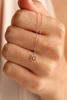 Minimalist Diamond Necklace, Handmade Boho Jewelry For Women, Raw Diamond Necklace  Diamond Pendant, Dainty Gold Necklace, Gift For Her Minimalist Diamond Necklace, Raw Diamond Necklace, Diamond Flower Pendant, Handmade Boho Jewelry, Fancy Jewelry Necklace, Classy Jewelry, Fancy Jewellery, Minimal Jewelry