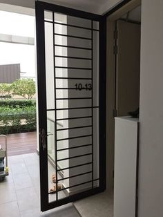 an open door leading into a room with a sliding glass door