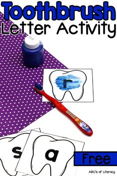 a toothbrush and letter activity for kids