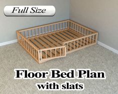 the floor bed plan with slats is shown