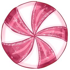 a pink and white striped lollipop with glitter on it