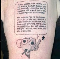 a person with a tattoo on their arm that says, if you discuss over whether you are making the right decision