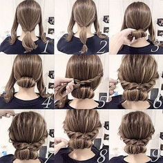 Penteado fácil de festa madrinha de casamento Bridesmaids Hairdo, Hair Doo, Ball Hair, Plaits Hairstyles, Easy Updos, Fast Hairstyles, Easy Hairstyle, Hair Medium