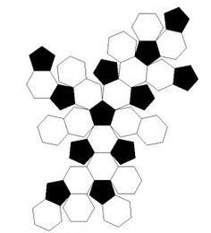 an abstract black and white drawing of hexagonal shapes