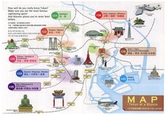 a map showing the locations of major tourist attractions in asia and other parts of the world