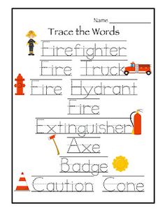 Preschool Printables: Fire Safety Fire Safety Games, Fire Prevention Week Activities, Preschool Weekly Themes, Safety Lesson Plans, Language Activities Preschool