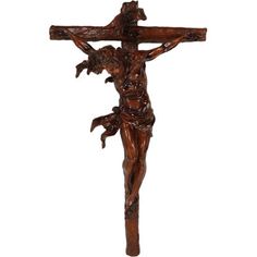 a wooden crucifix with jesus on the cross