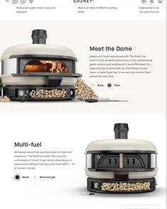 an image of a website page for a stove