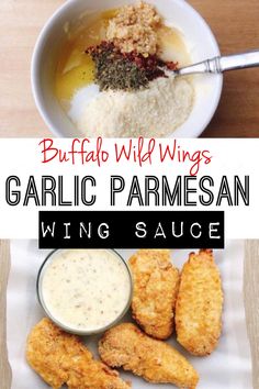 garlic parmesan chicken wings with dipping sauce