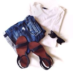 Summer Wishlist, Chique Outfit, Quoi Porter, Ray Ban Aviator, Strap Sandals Women, Fashion Mode, Outfit Casual