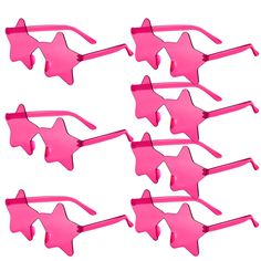 six pink sunglasses with stars on them