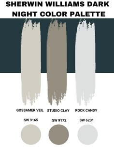 the color scheme for sherylin williams's dark night color palette, with three shades