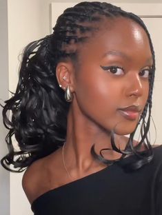 french curl, braids, black braids, ponytail French Curl Braids Hairstyles Short, French Curl Updo, French Roll On Natural Hair, French Curl Cornrows, Short French Braids For Black Women, French Curls Short, Black French Braids, French Braids Short Hair, Two French Braids For Black Women