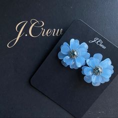 Brand New Gorgeous J. Crew Full Bloom Flower Earrings Length: 1 3/4" Cheerful And Delightfully Oversized, These Resin Flower Earrings Will Add A Dose Of Joy To All Your Spring And Summer Outfits. Gold Plating, Brass, Zinc, Resin, Glass, Titanium Post, Cubic Zirconia. Blue Dangle Flower Earrings For Spring, Elegant Light Blue Flower Earrings, Blue Hypoallergenic Drop Flower Earrings, Blue Flower Charm Earrings For Spring, Spring Blue Flower Earrings, Elegant Blue 3d Flower Earrings, Blue 3d Flowers Earrings, Blue Statement Earrings, Blue Drop Earrings