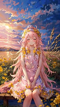 Flower Field, Flower Girl, Drama, Angel, Fan Art, Flowers, Anime, Quick Saves