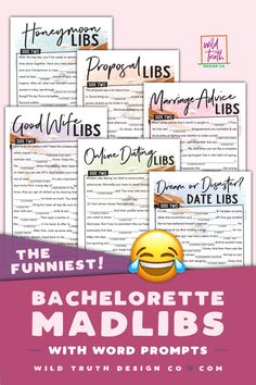 the funniest bachelor mad libs with word prompts - wild truth design co