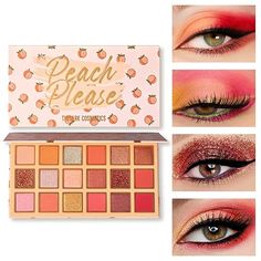 Peach Please 18 Colour Eyeshadow Palette for Beauty - Eyeshadow Cosmetics with Matte Metallic Sparkle Shimmer Pink & Highlighter Eye Makeup for Girls & Powder Eye Shadow Pallet Makeup For Girls, Pink Highlighter, Eye Shadow Pallet, Colour Eyeshadow, Rose Eyeshadow, Peach Eyeshadow, Cute Eyeshadow Looks, Beauty Eyeshadow, Natural Eyeshadow